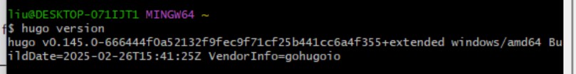 hugo输出version